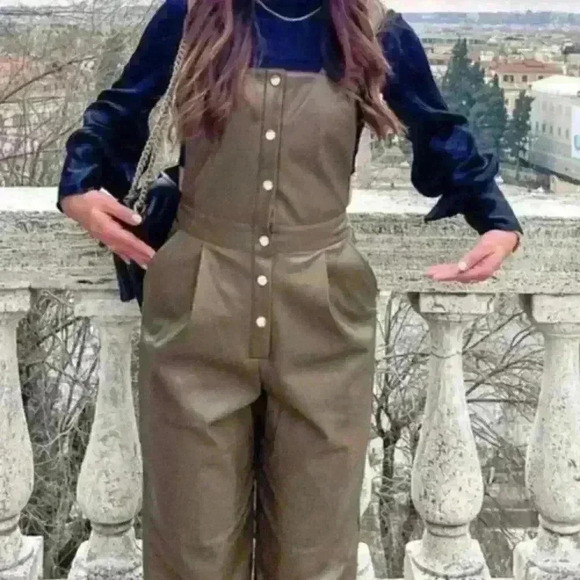 Zara Faux Leather Jumpsuit - Picture 3 of 11